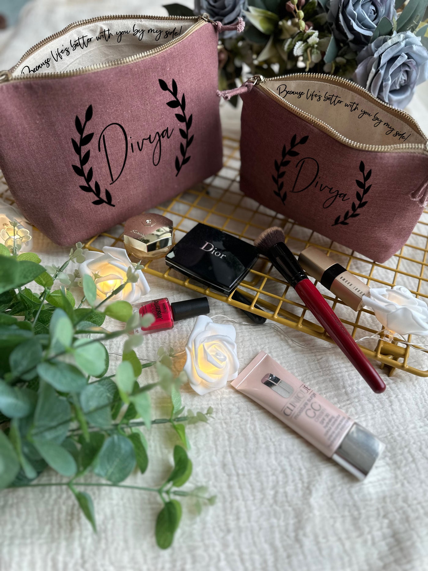 Curved Whispers Makeup Pouch