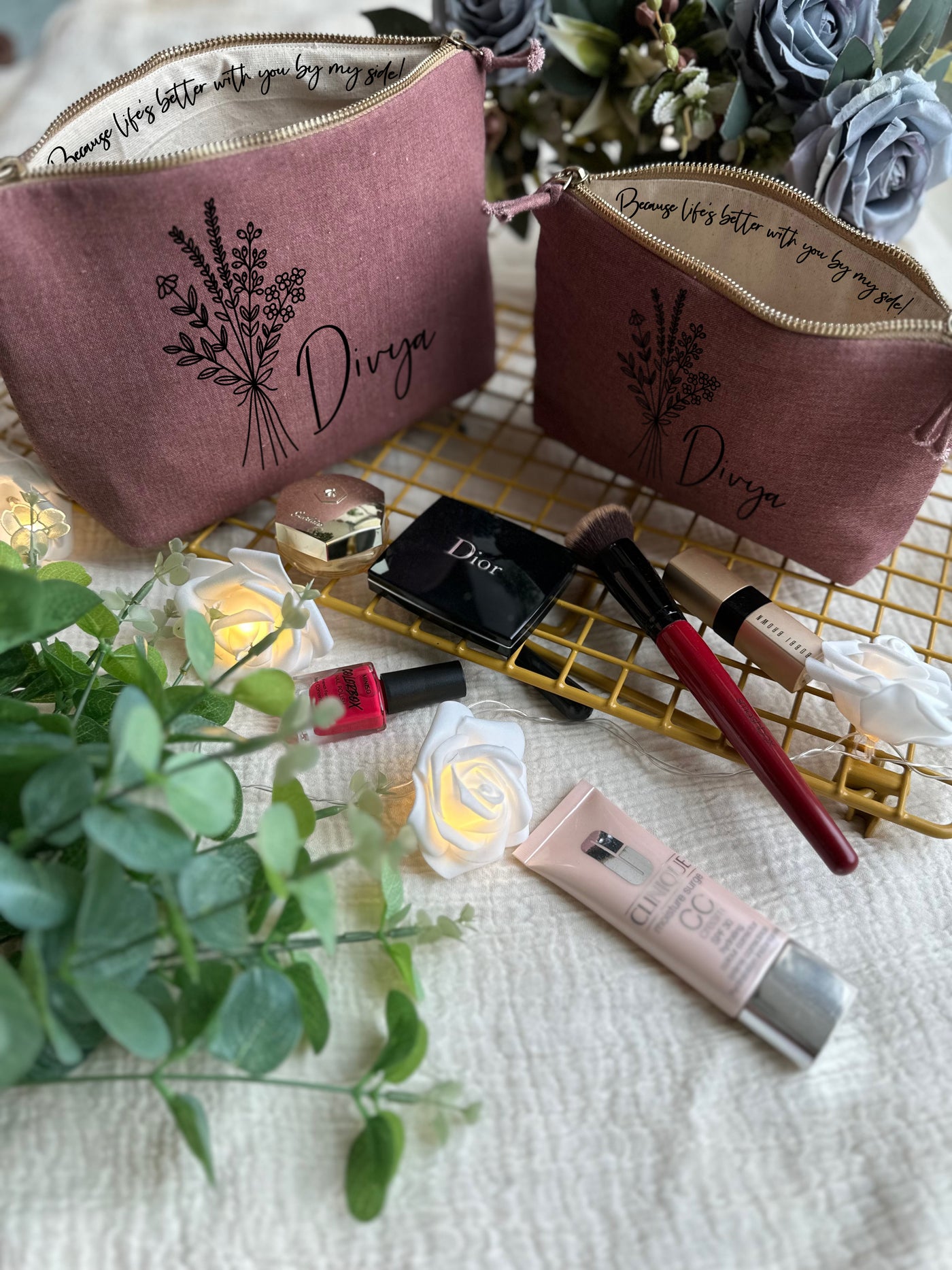 Delicate Petals Cosmetic Pouch