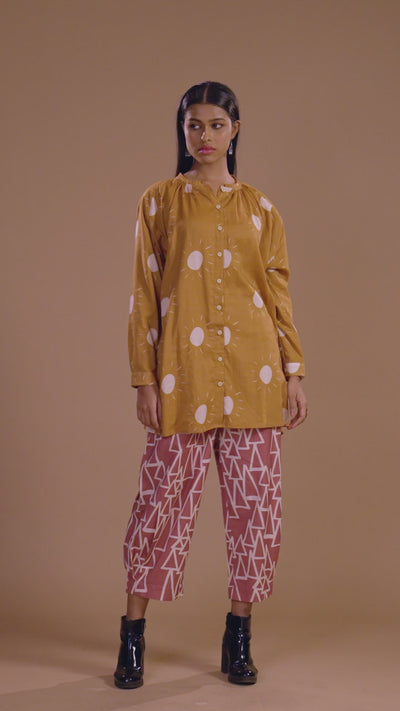 Mustard Muse Kurta in Sunshines On Pattern