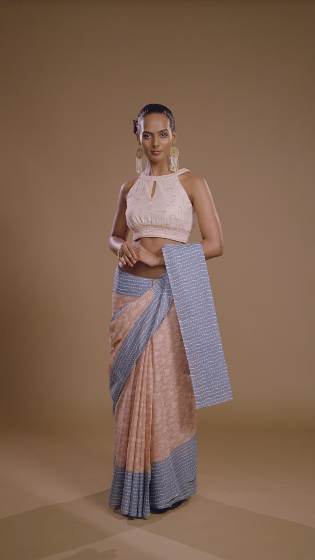 Fish Tales Cotton Sari