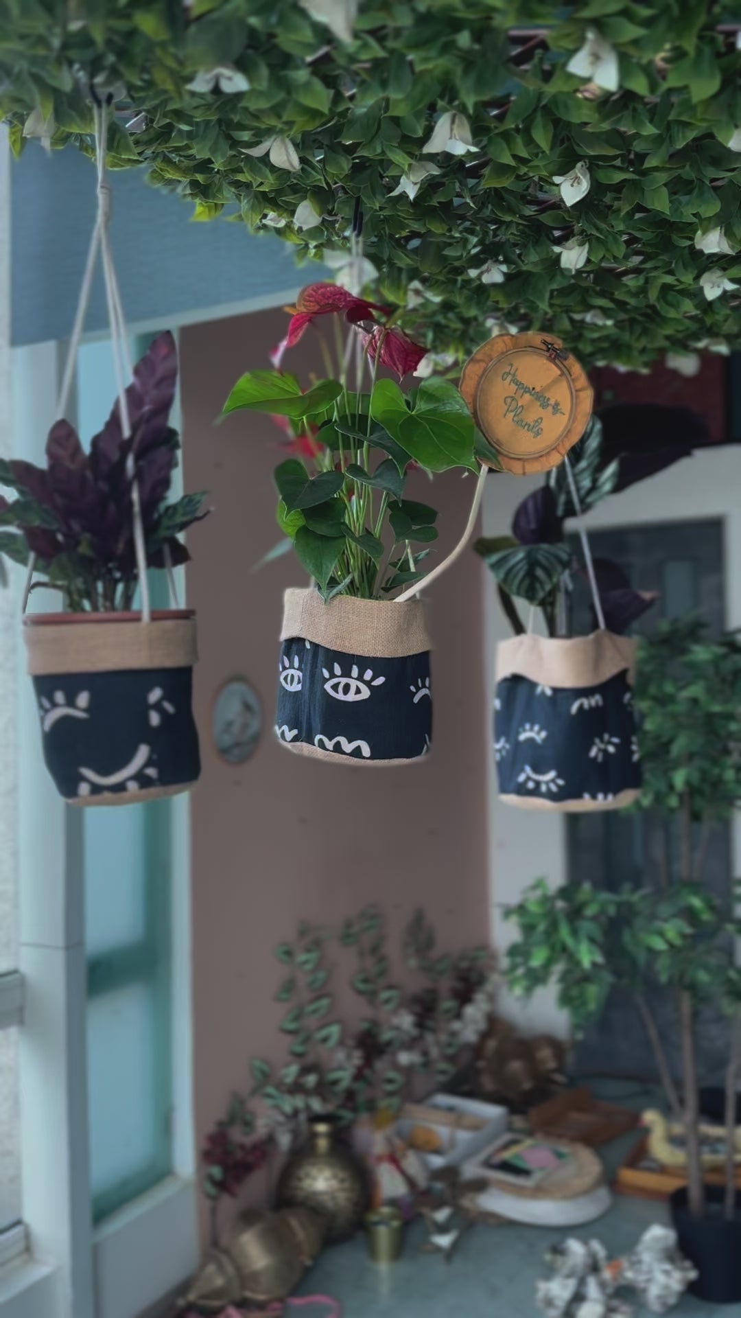 Sometimes I see Black - Set of 3 Planters