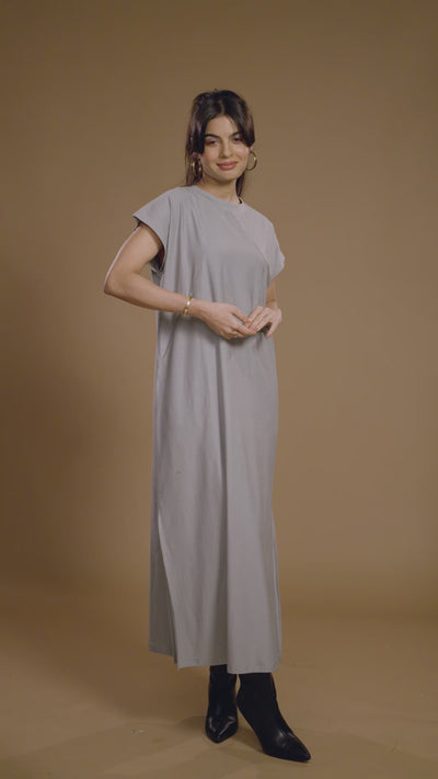 Tri-Cut Comfort Jersey Dress - Gray Blue