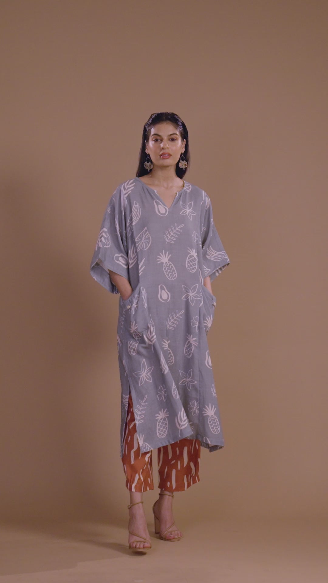 Silver Sage Aria Kurta in Paradise Pattern