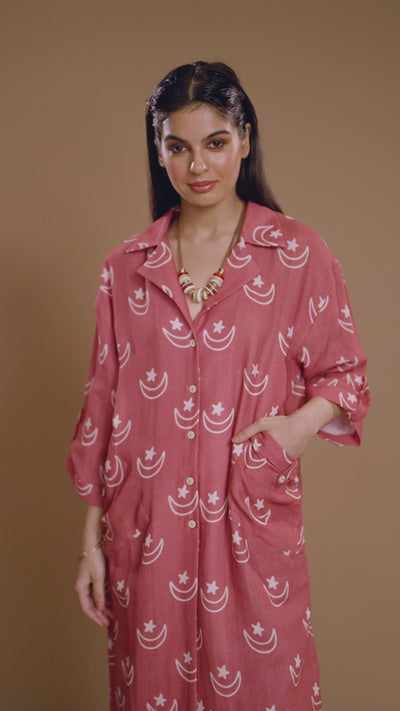 Dusty Rose Raya Kurta in Never too soon Pattern